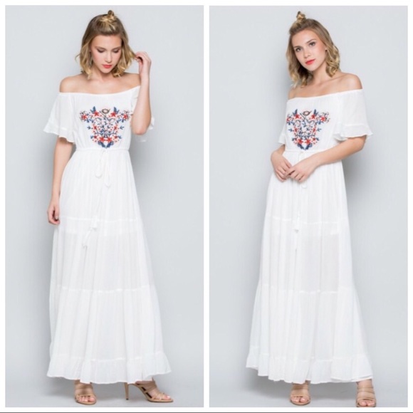 bohemian off shoulder outfit